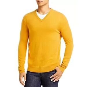 The Men's Store Cashmere V Neck Sweater Pumpkin Size XXL 2XL New